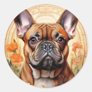 Super Frenchie Bulldog Clásico Pegatina Redonda