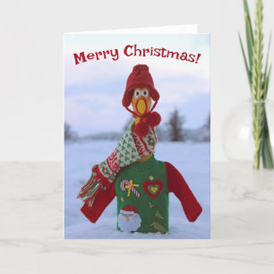 Super Guay Pollo En Feo Tarjeta De Suéter Navidad!