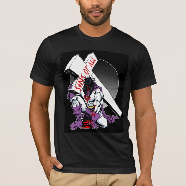 Super héroe Jesús en la camisa negra (Anverso)
