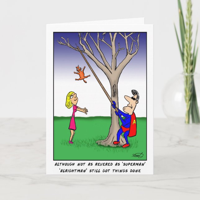 Super héroe ordinario - tarjeta del día de padre (Anverso)