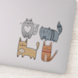 Super lindo conjunto CATS de 4 Pegatinas de laptop