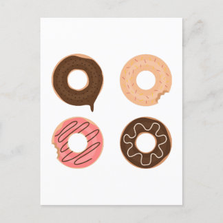 Super lindo juego de tarjetas postales de donuts