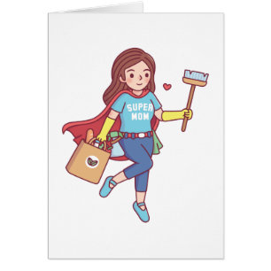 Super Mamá Con Cepillo, Divertido Saludo Del Día D