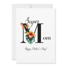 Super Mamá de Monograma Botánico Personalizado