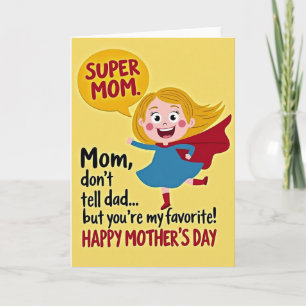 Super Mamá Feliz Día de las Madres Tarjeta