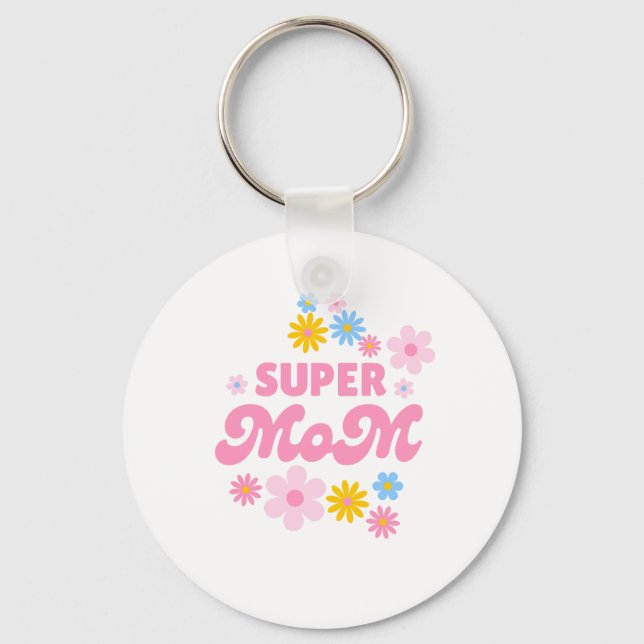 Super Mamá | Flor Adorable | Llavero Floral (Anverso)