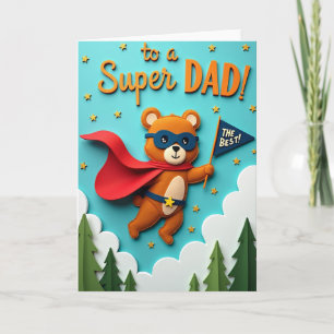 Super Papá Elevándose Tarjeta de Arte Sentido