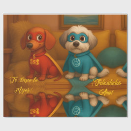 🐾 Super Pinis en Acción – Papel de Regalo