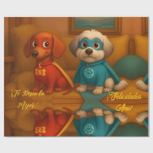 🐾 Super Pinis en Acción – Papel de Regalo