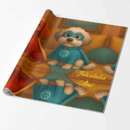 🐾 Super Pinis en Acción – Papel de Regalo
