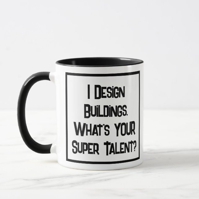 Super Talento Arquitecto. Taza de Café Dos Tonos (Izquierda)
