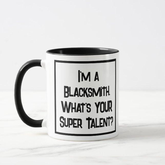 Super Talento de Herrero. Taza de Café de Dos Tono (Izquierda)