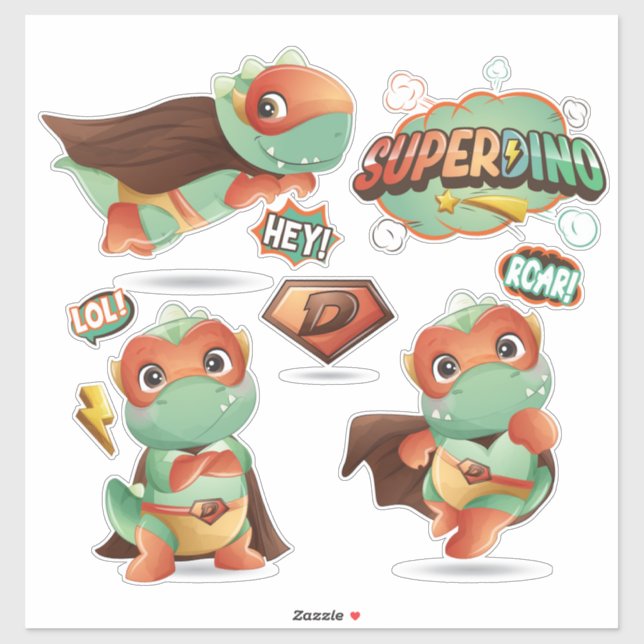 SuperDinos Calcomanía (Hoja)