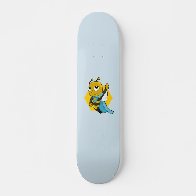Superhero bee cartoon skateboard (Anverso )