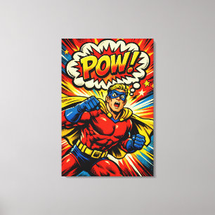 Superhéro Retro ¡POW! Arte Pop Comic