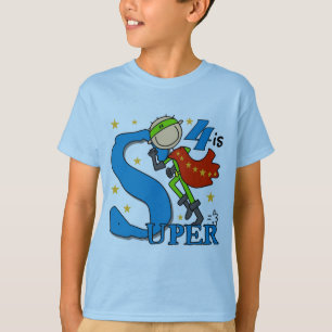 Superhéroe Boy 4 camisetas y regalos de cumpleaños