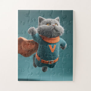 Superhéroe Cat Jigsaw Puzzle