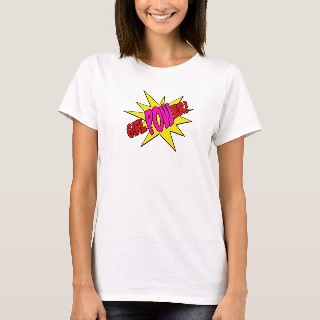 Superhéroe de la camiseta del poder del chica (Anverso)