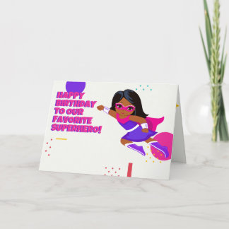 Superhéroe feliz cumpleaños, 5"x7", tarjeta plegad