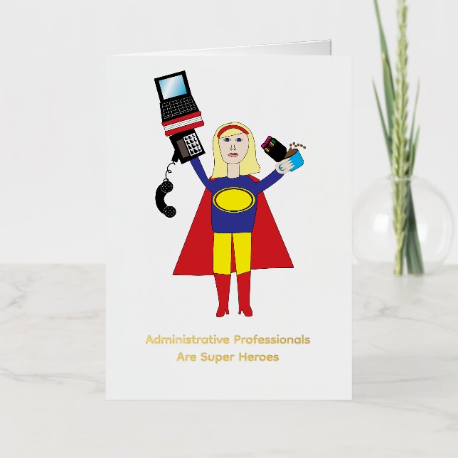 Superhéroe Profesional Administrativo Rubio Divert (Anverso)