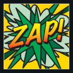 Superhéroe ZAP de arte pop del libro de historieta<br><div class="desc">Un diseño fresco,  moderno y divertido que pone el wham,  zap,  en tu casa,  oficina y vida. Un gran regalo para ti,  tus amigos o tu familia. Diseñado por ComicBookPop© en www.zazzle.com/comicbookpop*</div>