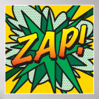 Superhéroe ZAP del arte pop de cómic
