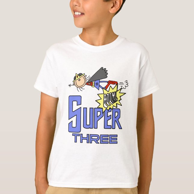 Superheroína Chica 3 camisetas de cumpleaños y reg (Anverso)