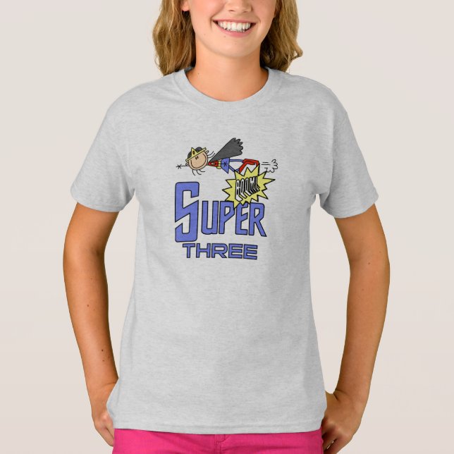 Superheroína Chica 3 camisetas de cumpleaños y reg (Anverso)