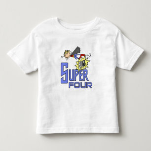 Superheroína Chica 4ª camisetas de cumpleaños y re