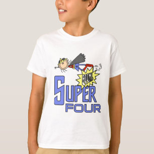Superheroína Chica 4ª camisetas de cumpleaños y re