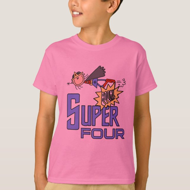 Superheroína Chica 4ª camisetas de cumpleaños y re (Anverso)