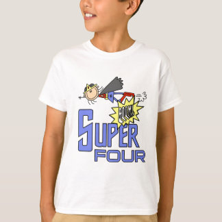 Superheroína Chica 4ª camisetas de cumpleaños y re