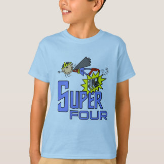 Superheroína Chica 4ª camisetas de cumpleaños y re