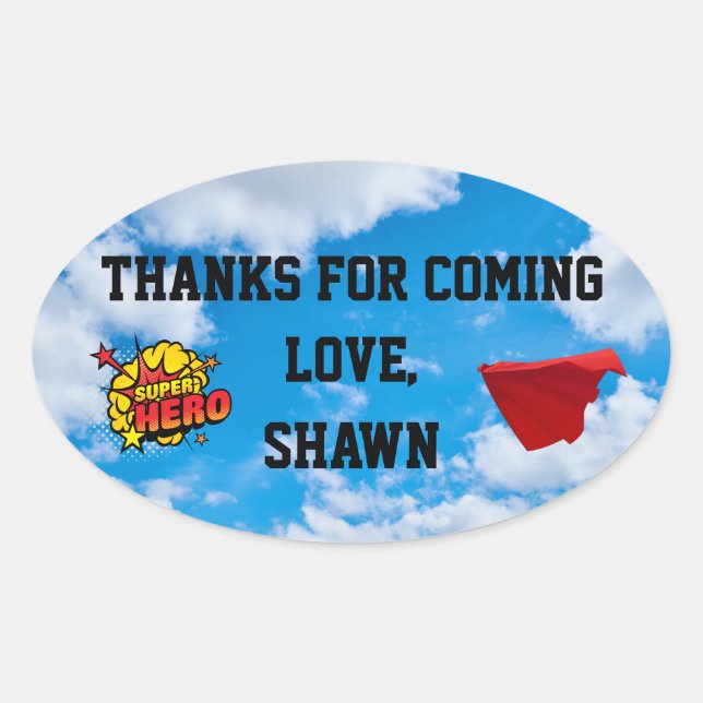 Superheroína Fiesta Gracias Pegatina (Anverso)