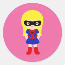 Superheroína Niñas Pegatina Rosa del partido de cu