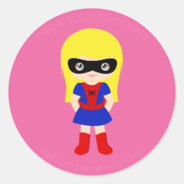 Superheroína Niñas Pegatina Rosa del partido de cu