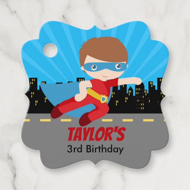 Superheroína Niños Fiesta de Cumpleaños Etiquetas  (Anverso)