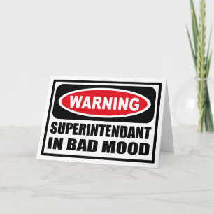 SUPERINTENDENTE DE ADVERTENCIA EN LA MALA Tarjeta
