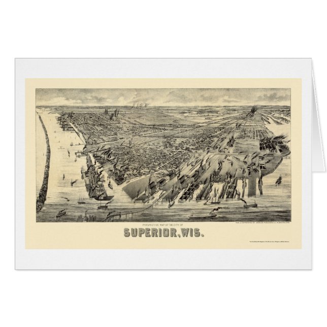 Superior, mapa panorámico de los WI - 1890 (Anverso (Horizontal))