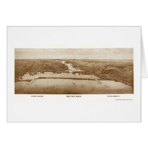 Superior, WI - Duluth, mapa panorámico del