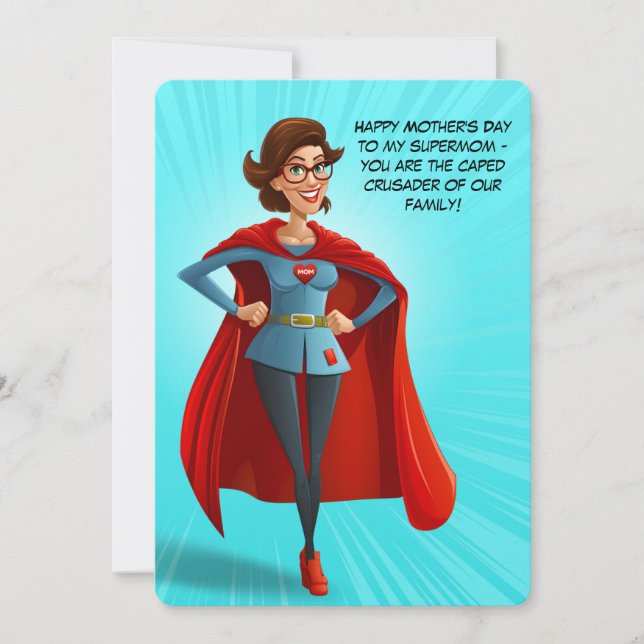 Supermamá de nuestra familia | Tarjeta del día de  (Anverso)