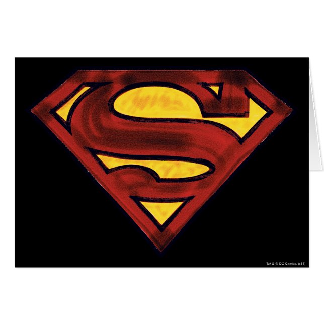 Superman S-Shield | Logotipo rojo oscuro (Anverso (Horizontal))