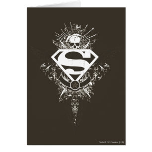 Superman Stylized Logo de Star and Skull White