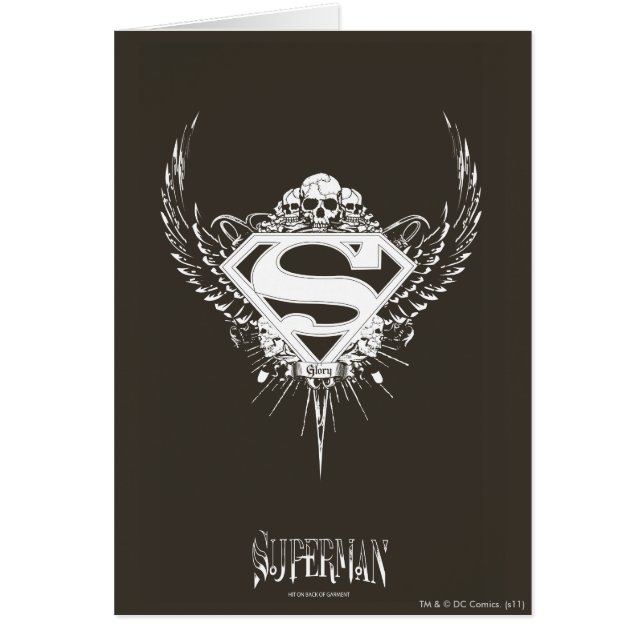 Superman Stylized | Logotipo de fondo marrón oscur (Frente)