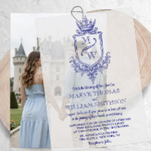 Superposición de boda con monograma de cresta real