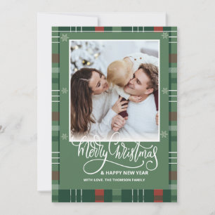 Superposición de Feliz Navidad Foto Plaid Escritur