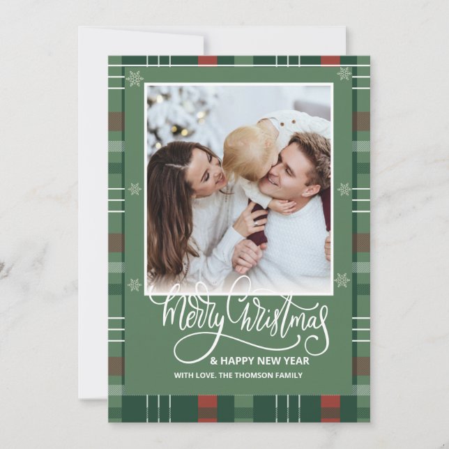 Superposición de Feliz Navidad Foto Plaid Escritur (Anverso)