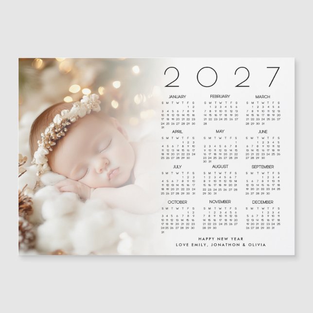 Superposición de foto de calendario 2027 Bebé Feli (Anverso)
