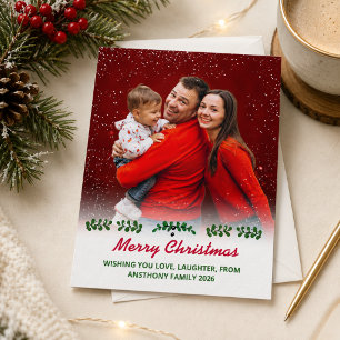 Superposición de foto moderna de Navidad con folla