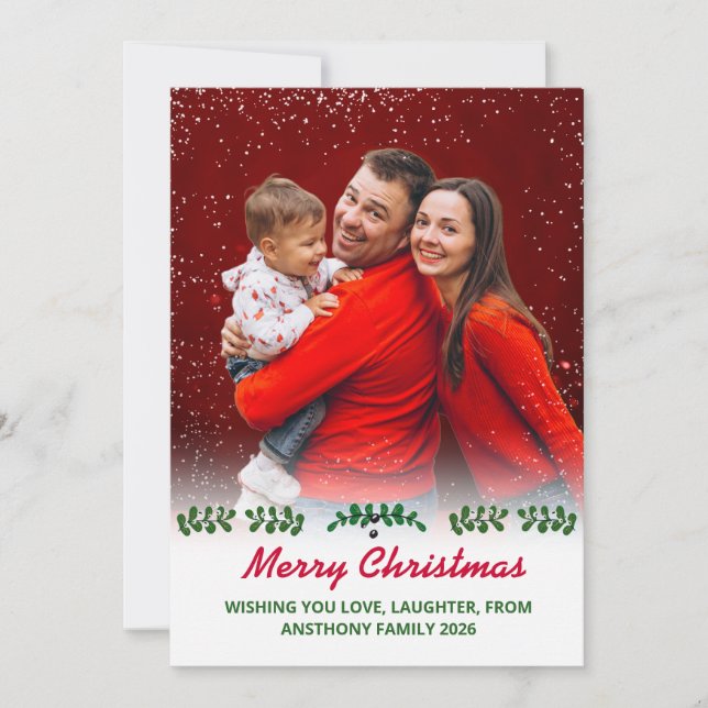 Superposición de foto moderna de Navidad con folla (Anverso)